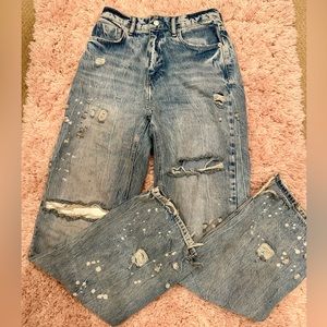 ✨ free people distressed high wasted bf jeans size 27